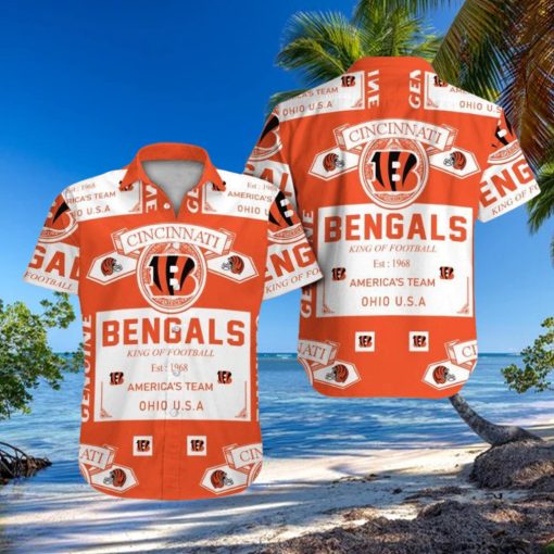 Cincinnati Bengals Short Sleeve Button Up Tropical Hawaiian Shirt VER015