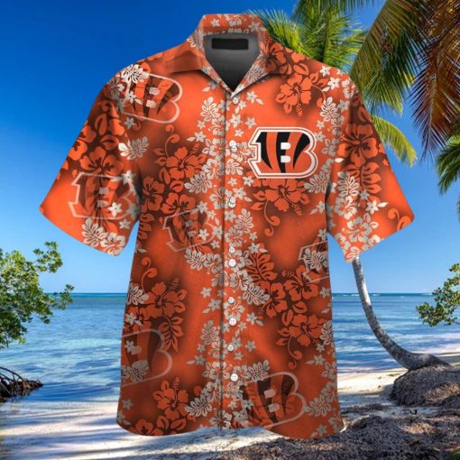 Cincinnati Bengals Short Sleeve Button Up Tropical Hawaiian Shirt VER021