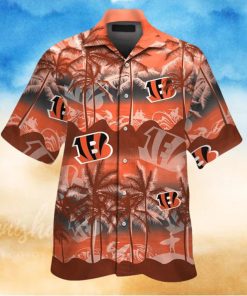 Cincinnati Bengals Short Sleeve Button Up Tropical Hawaiian Shirt VER022