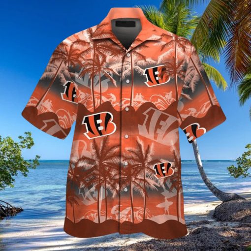 Cincinnati Bengals Short Sleeve Button Up Tropical Hawaiian Shirt VER022