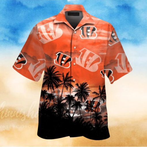 Cincinnati Bengals Short Sleeve Button Up Tropical Hawaiian Shirt VER023