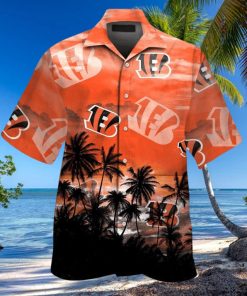 Cincinnati Bengals Short Sleeve Button Up Tropical Hawaiian Shirt VER023