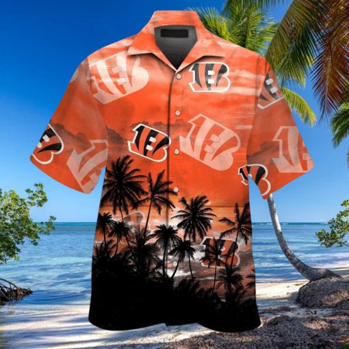 Cincinnati Bengals Short Sleeve Button Up Tropical Hawaiian Shirt VER023