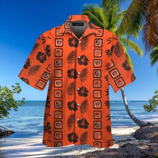 Cincinnati Bengals Short Sleeve Button Up Tropical Hawaiian Shirt VER025