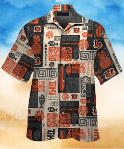 Cincinnati Bengals Short Sleeve Button Up Tropical Hawaiian Shirt VER026