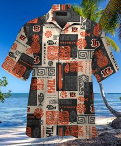 Cincinnati Bengals Short Sleeve Button Up Tropical Hawaiian Shirt VER026