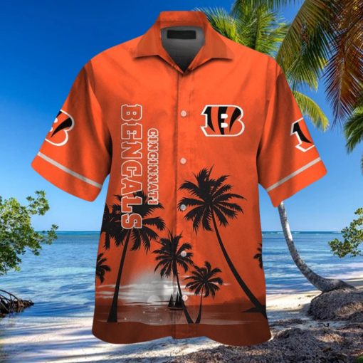 Cincinnati Bengals Short Sleeve Button Up Tropical Hawaiian Shirt VER028