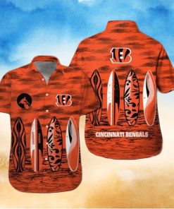 Cincinnati Bengals Short Sleeve Button Up Tropical Hawaiian Shirt VER030