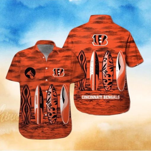 Cincinnati Bengals Short Sleeve Button Up Tropical Hawaiian Shirt VER030