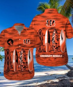 Cincinnati Bengals Short Sleeve Button Up Tropical Hawaiian Shirt VER030