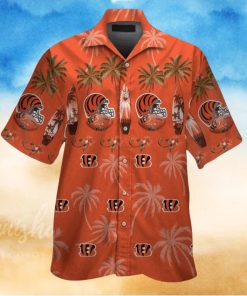 Cincinnati Bengals Short Sleeve Button Up Tropical Hawaiian Shirt VER031