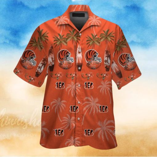 Cincinnati Bengals Short Sleeve Button Up Tropical Hawaiian Shirt VER031