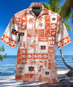 Cincinnati Bengals Short Sleeve Button Up Tropical Hawaiian Shirt VER032