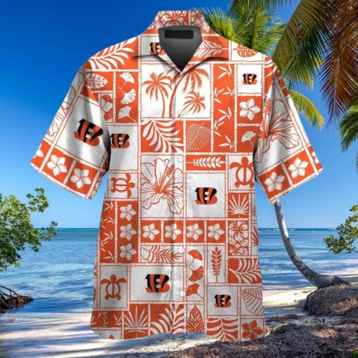 Cincinnati Bengals Short Sleeve Button Up Tropical Hawaiian Shirt VER032