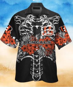 Cincinnati Bengals Short Sleeve Button Up Tropical Hawaiian Shirt VER033