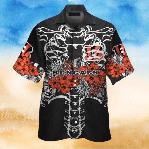 Cincinnati Bengals Short Sleeve Button Up Tropical Hawaiian Shirt VER033