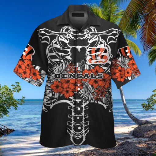 Cincinnati Bengals Short Sleeve Button Up Tropical Hawaiian Shirt VER033