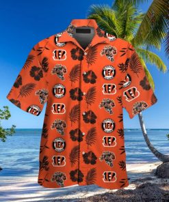 Cincinnati Bengals Short Sleeve Button Up Tropical Hawaiian Shirt VER034