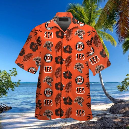 Cincinnati Bengals Short Sleeve Button Up Tropical Hawaiian Shirt VER034