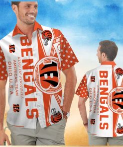 Cincinnati Bengals Short Sleeve Button Up Tropical Hawaiian Shirt VER04