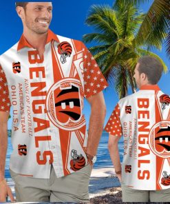 Cincinnati Bengals Short Sleeve Button Up Tropical Hawaiian Shirt VER04