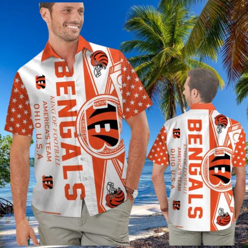 Cincinnati Bengals Short Sleeve Button Up Tropical Hawaiian Shirt VER04