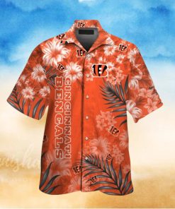 Cincinnati Bengals Short Sleeve Button Up Tropical Hawaiian Shirt