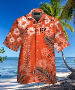 Cincinnati Bengals Short Sleeve Button Up Tropical Hawaiian Shirt