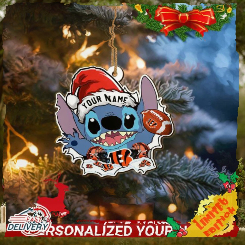Cincinnati Bengals Stitch Ornament NFL Christmas With Stitch Ornament Cincinnati Bengals Stitch Ornament NFL Christmas With Stitch Ornament