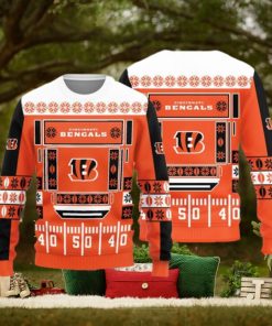 Cincinnati Bengals Teams Ball Snowfalke Pattern Knitted Sweater For Christmas