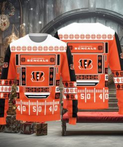 Cincinnati Bengals Teams Ball Snowfalke Pattern Knitted Sweater For Christmas