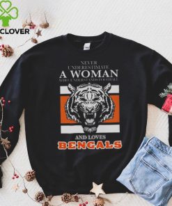 Cincinnati Bengals never underestimate a woman who understands football and loves Cincinnati Bengals signatures 2023 shirt