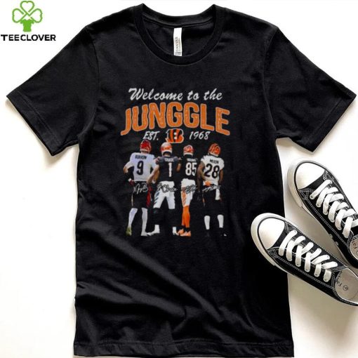 Cincinnati Bengals welcome to the jungle est 1968 signatures hoodie, sweater, longsleeve, shirt v-neck, t-shirt