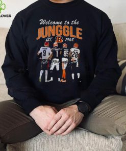 Cincinnati Bengals welcome to the jungle est 1968 signatures hoodie, sweater, longsleeve, shirt v-neck, t-shirt