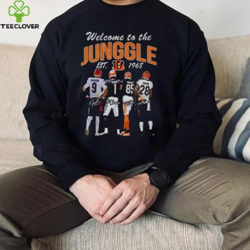 Cincinnati Bengals welcome to the jungle est 1968 signatures hoodie, sweater, longsleeve, shirt v-neck, t-shirt