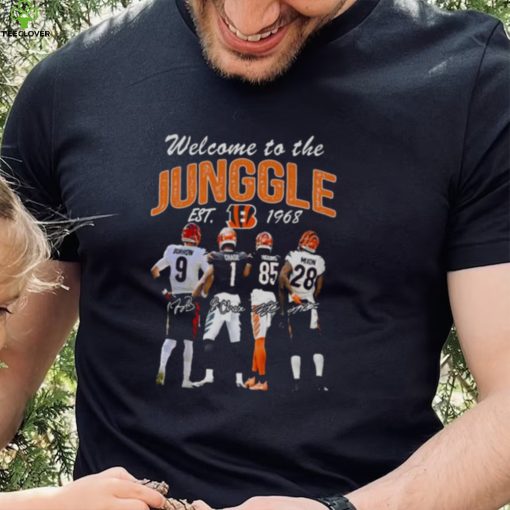 Cincinnati Bengals welcome to the jungle est 1968 signatures hoodie, sweater, longsleeve, shirt v-neck, t-shirt