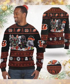 Cincinnati BengalsI Star Wars Ugly Christmas Sweater Sweatshirt Holiday Party 2021 Plus Size For Men Women Darth Vader Boba Fett Stormtrooper