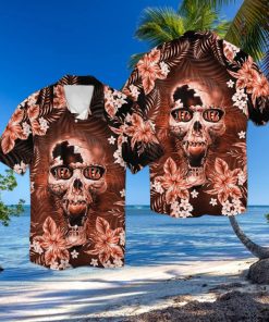 Cincinnati Bengalsskull Short Sleeve Button Up Tropical Hawaiian Shirt VER01