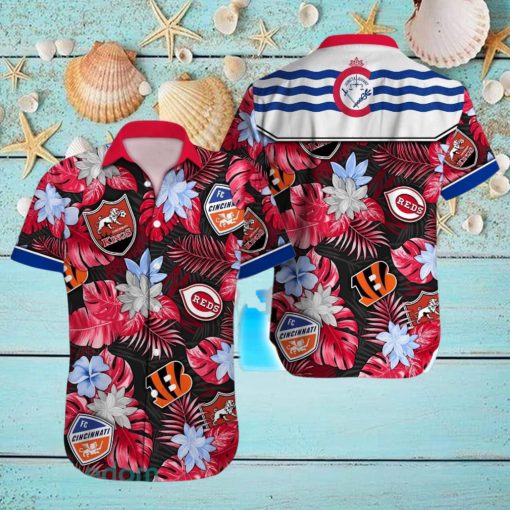 Cincinnati Logo Sport Teams Beach Lover Gift Aloha Hawaiian Shirt For Men And Women