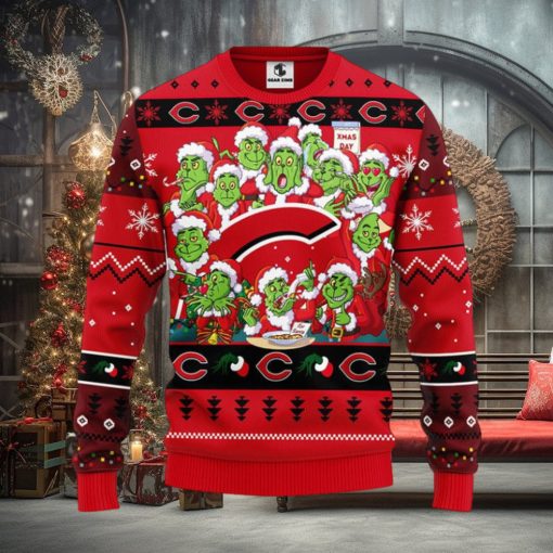 Cincinnati Reds 12 Grinch Xmas Day Christmas Ugly Sweater