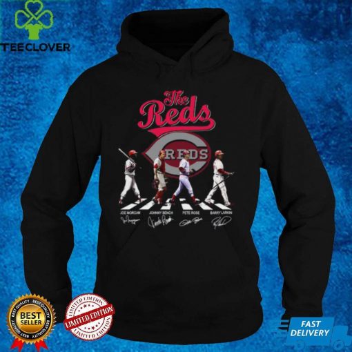 Cincinnati Reds 8 Joe Morgan 5 Johnny Bench 14 Pete Rose 11 Barry Larkin signatures hoodie, sweater, longsleeve, shirt v-neck, t-shirt