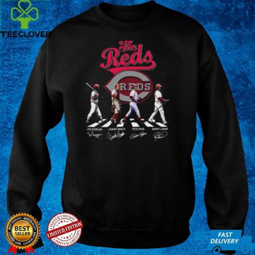 Cincinnati Reds 8 Joe Morgan 5 Johnny Bench 14 Pete Rose 11 Barry Larkin signatures hoodie, sweater, longsleeve, shirt v-neck, t-shirt