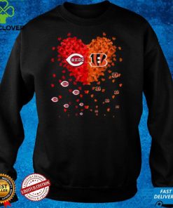 Cincinnati Reds Cincinnati Bengals heart t shirt