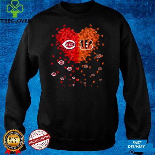 Cincinnati Reds Cincinnati Bengals heart t shirt
