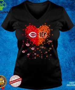Cincinnati Reds Cincinnati Bengals heart t shirt