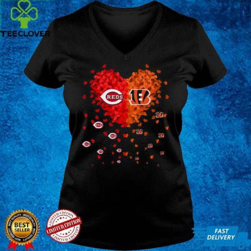Cincinnati Reds Cincinnati Bengals heart t shirt