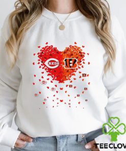 Cincinnati Reds Cincinnati Bengals logo hearts sport gift hoodie, sweater, longsleeve, shirt v-neck, t-shirt