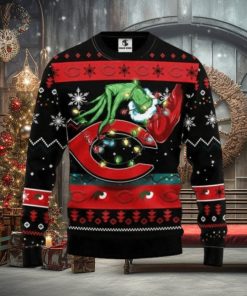 Cincinnati Reds Funny Grinch Christmas Ugly Sweater
