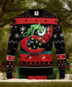 Cincinnati Reds Funny Grinch Christmas Ugly Sweater