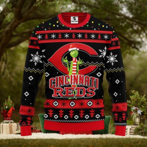 Cincinnati Reds Grinch Christmas Ugly Sweater